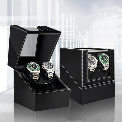 Luxurious Mechanical Watch Winder in premium leather, perfect for keeping automatic watches running smoothly.