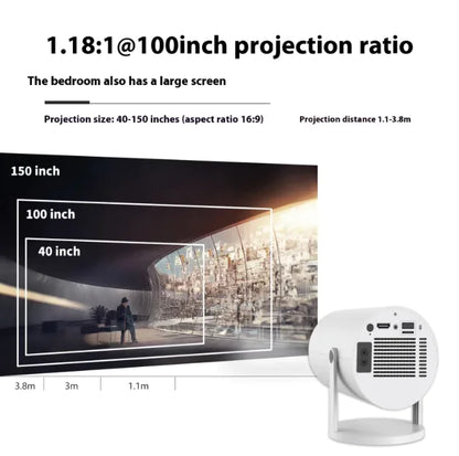 Portable 180° Home Projector