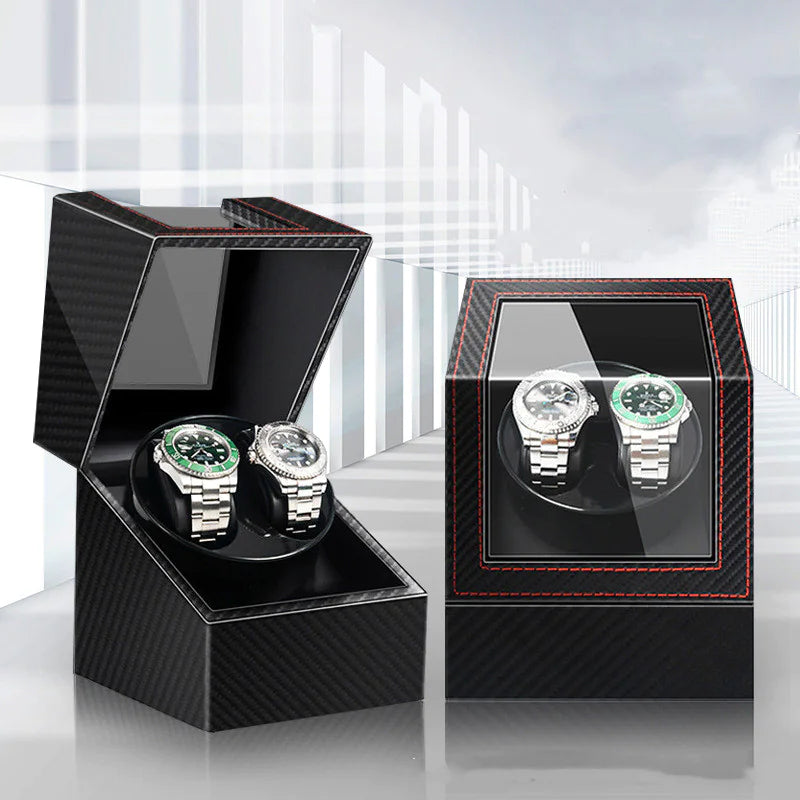 Luxurious Mechanical Watch Winder with premium leather, perfect for keeping your automatic watches running smoothly.